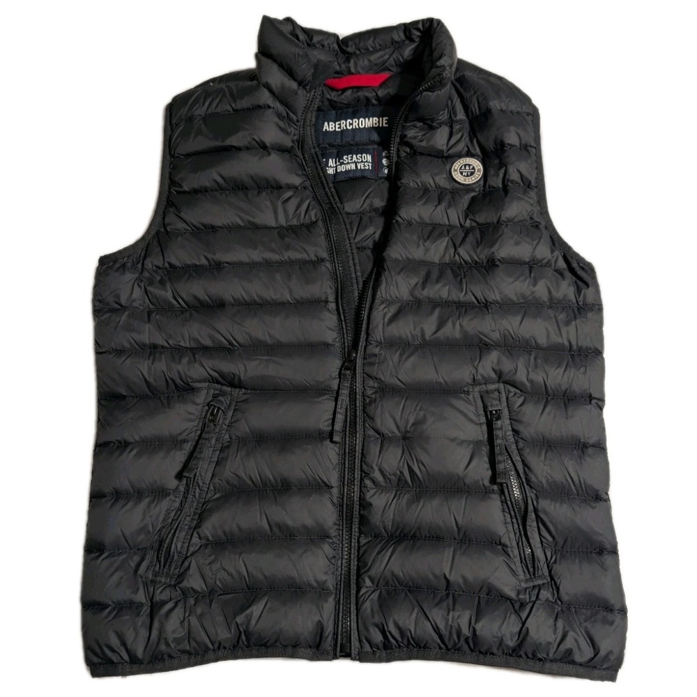 Abercrombie & Fitch All-Season Lightweight Down Vest Men's Small Black
